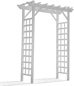 Dura-Trel Providence Arbor, Vinyl Garden Archway for Outdoors, 64" x 85", White - Backyard Decorative Arch for Pathways and Entrances with Trellis Sides for Climbing Plants, Vines & Flowers : Patio, Lawn & Garden