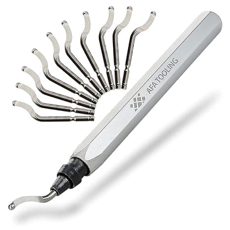 AFA Tooling - Deburring Tool Micro-Polished & Anodized Handle with 11 High-Speed Steel M2 Blades, Deburring Tool 3D Printing, Reamer Tool for Metal, PVC, Copper Pipe, Plastic, Resin & 3D Printed Edges: Amazon.com: Industrial & Scientific
