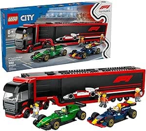 LEGO City F1 Truck with RB20 & AMR24 F1 Car Toys - Model Car Building Toy Set for Kids, Boys and Girls, Ages 8+ - Formula 1 Collectible for Fans - Gift Idea for Birthdays - 60445 : Sports & Outdoors